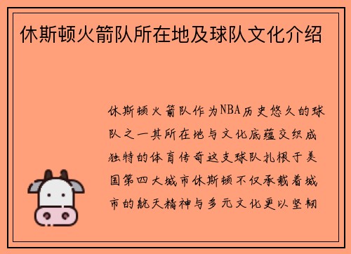 休斯顿火箭队所在地及球队文化介绍